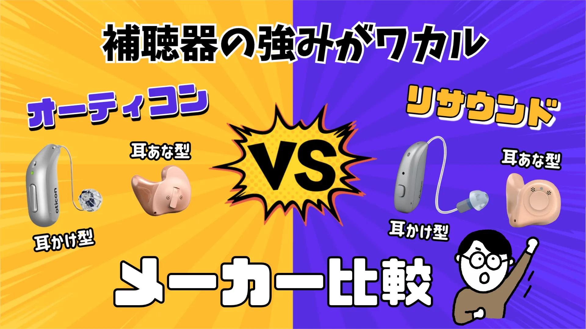 オーティコン リサウンド 補聴器メーカー 比較