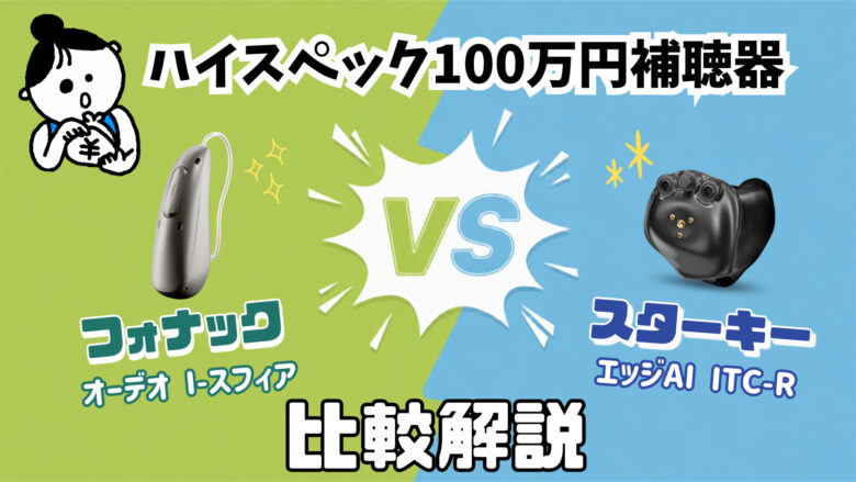 100万円補聴器 比較 フォナック オーデオ I-スフィア VS スターキー エッジAI ITC-R