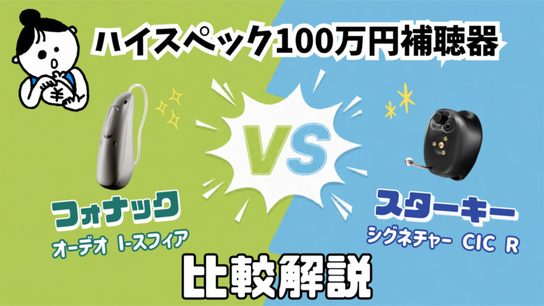 100万円補聴器 比較 フォナック オーデオ I-スフィア VS スターキー シグネチャー CIC　R