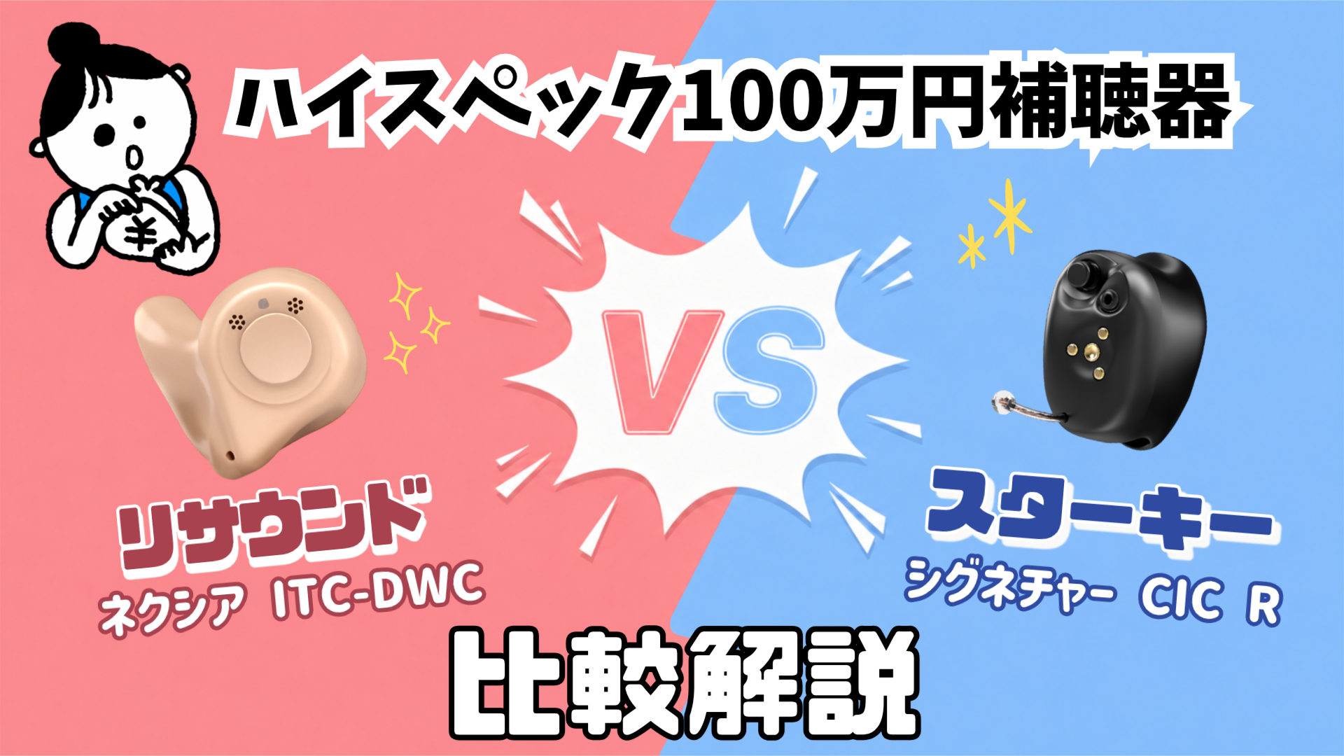 100万円補聴器 比較 リサウンド ネクシア ITC-DWC VS スターキー シグネチャー CIC R