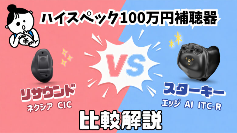100万円補聴器 比較 リサウンド ネクシア CIC VS スターキー エッジAI ITC R