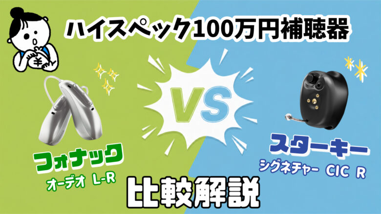 100万円 高機能補聴器 フォナック オーデオ L-R VS スターキー シグネチャー CIC R 比較